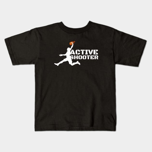 Active Shooter Basketball Kids T-Shirt by DMS DESIGN